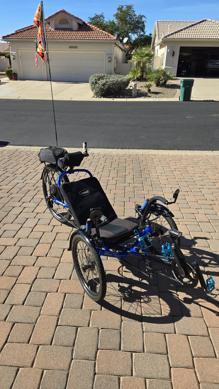 Catrike Road with a Falco electric motor wheel
