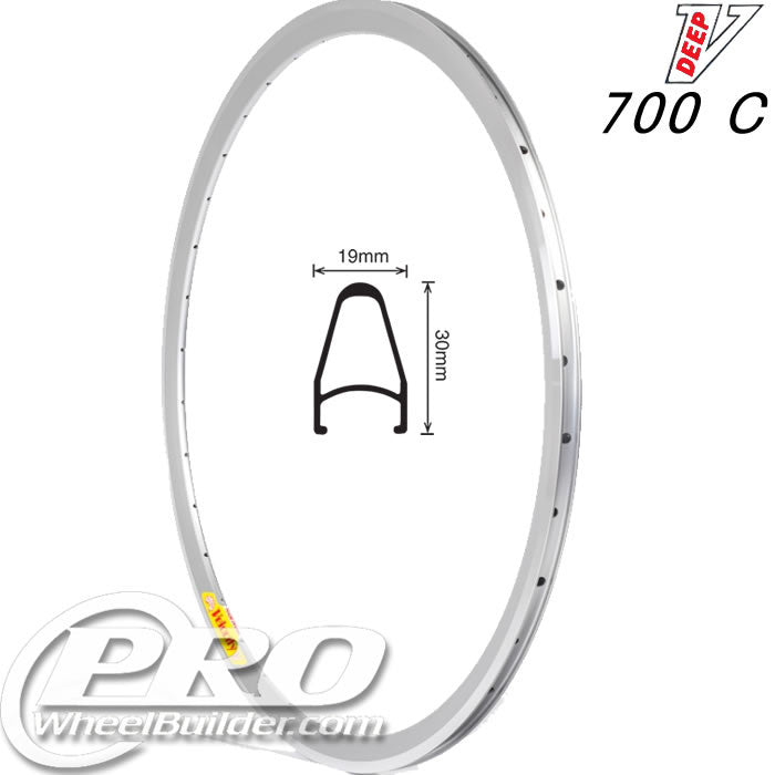 VELOCITY DEEP V MSW SILVER 700C RIM