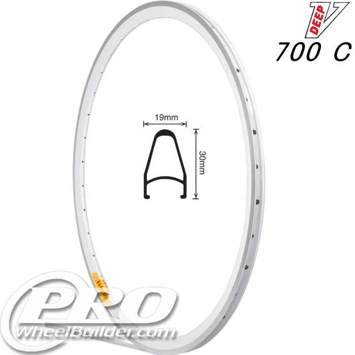 VELOCITY DEEP V MSW WHITE 700C RIM