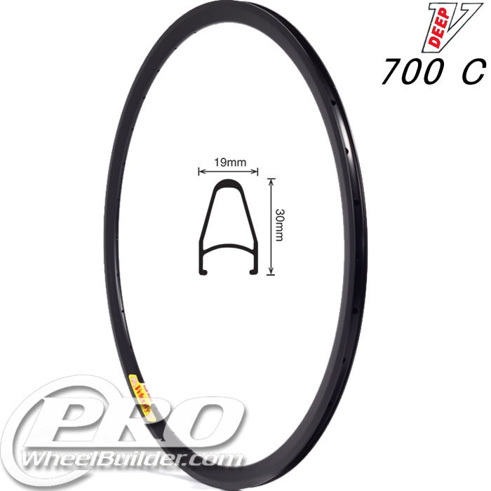 VELOCITY DEEP V NMSW BLACK 700C RIM